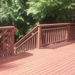 Deck, stairs and railing cleaned up and stained