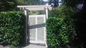 indigo painting garden gate